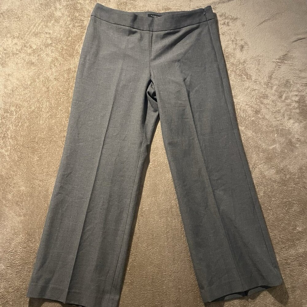 Talbots Pants Womens 16 Petite Heritage Gray Wool Pleated Dress Career High Rise
